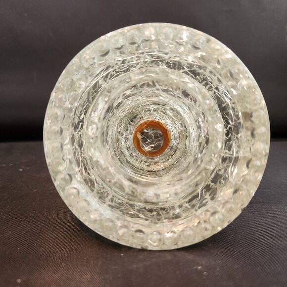 VTG Clear Crackle Glass Insulator Hemingray Electrical Intensive Iridescent 4” - Picture 4 of 8